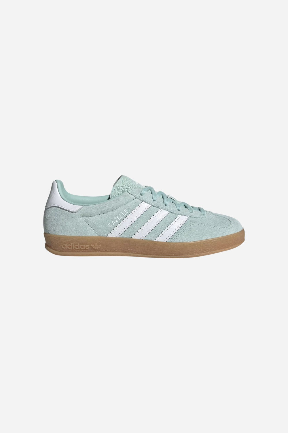 Adidas Gazelle Indoor Shoes in Ash Green / Cloud White / Gum