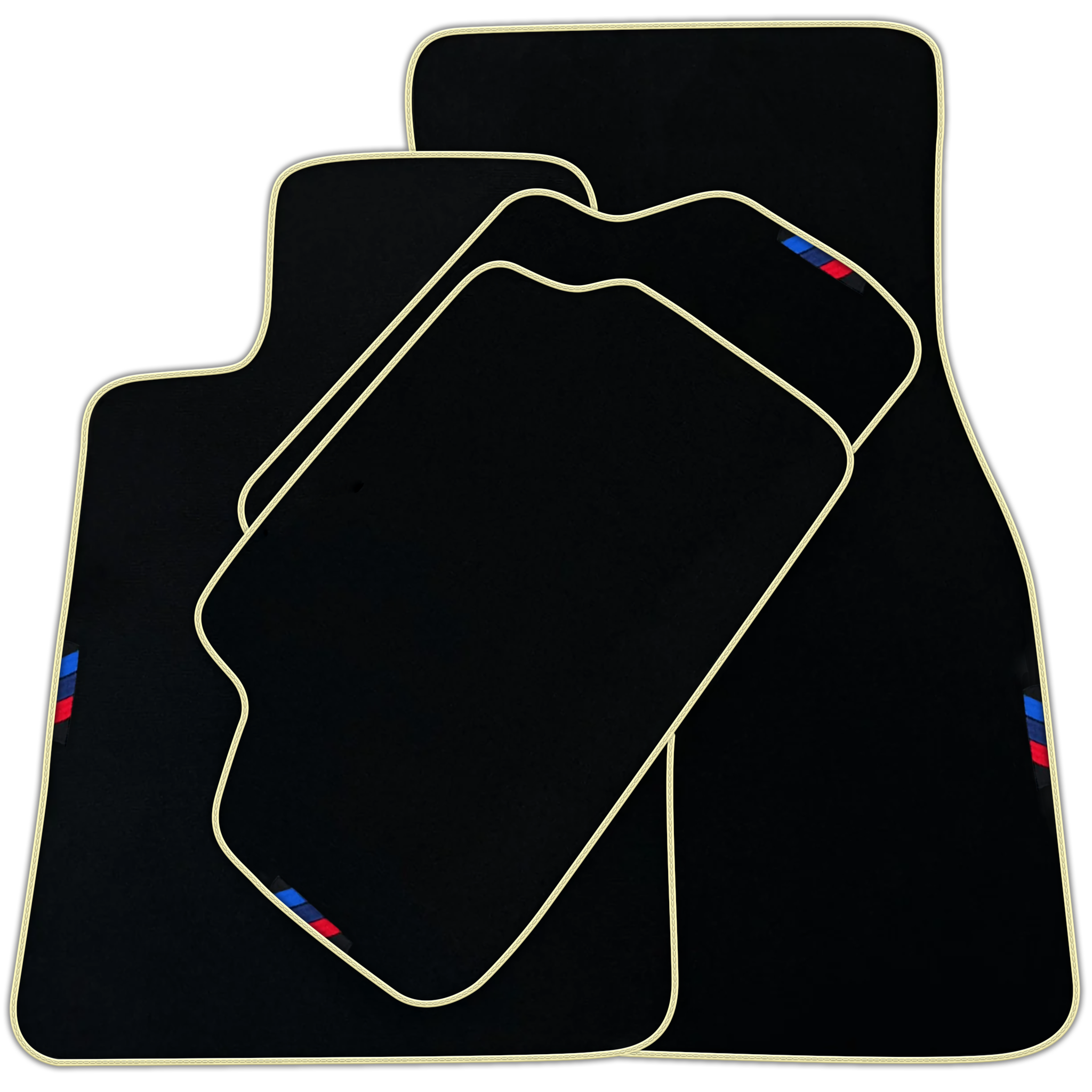 Black Mats For BMW 5 Series E61 Wagon | Red Trim | Various Trim Colors
