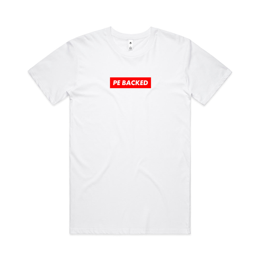 PE BACKED Box Logo - White