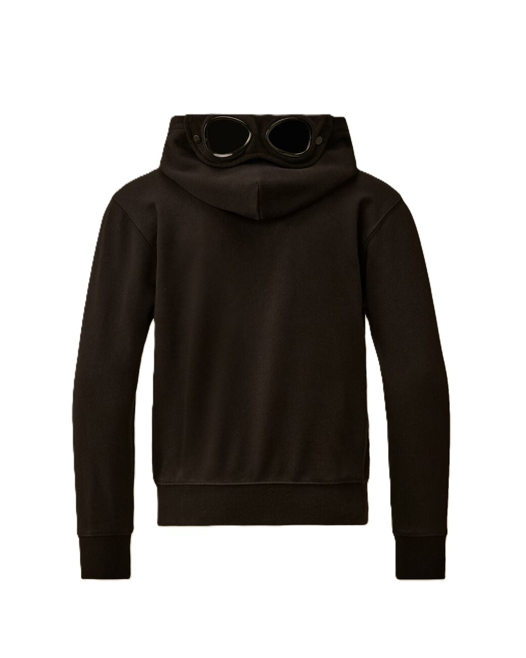 C.P. COMPANY Felpa Aperta Nera con Cappuccio con Occhiali - Junior & Co.it