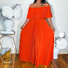 Crisanta - Sexy off-the-shoulder geplooide jurk