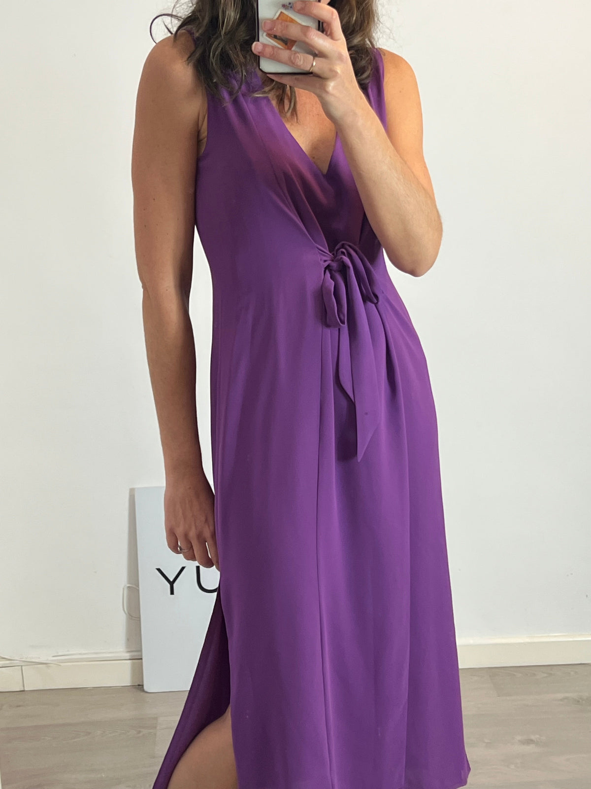 BIMANI. Vestido midi morado T.m