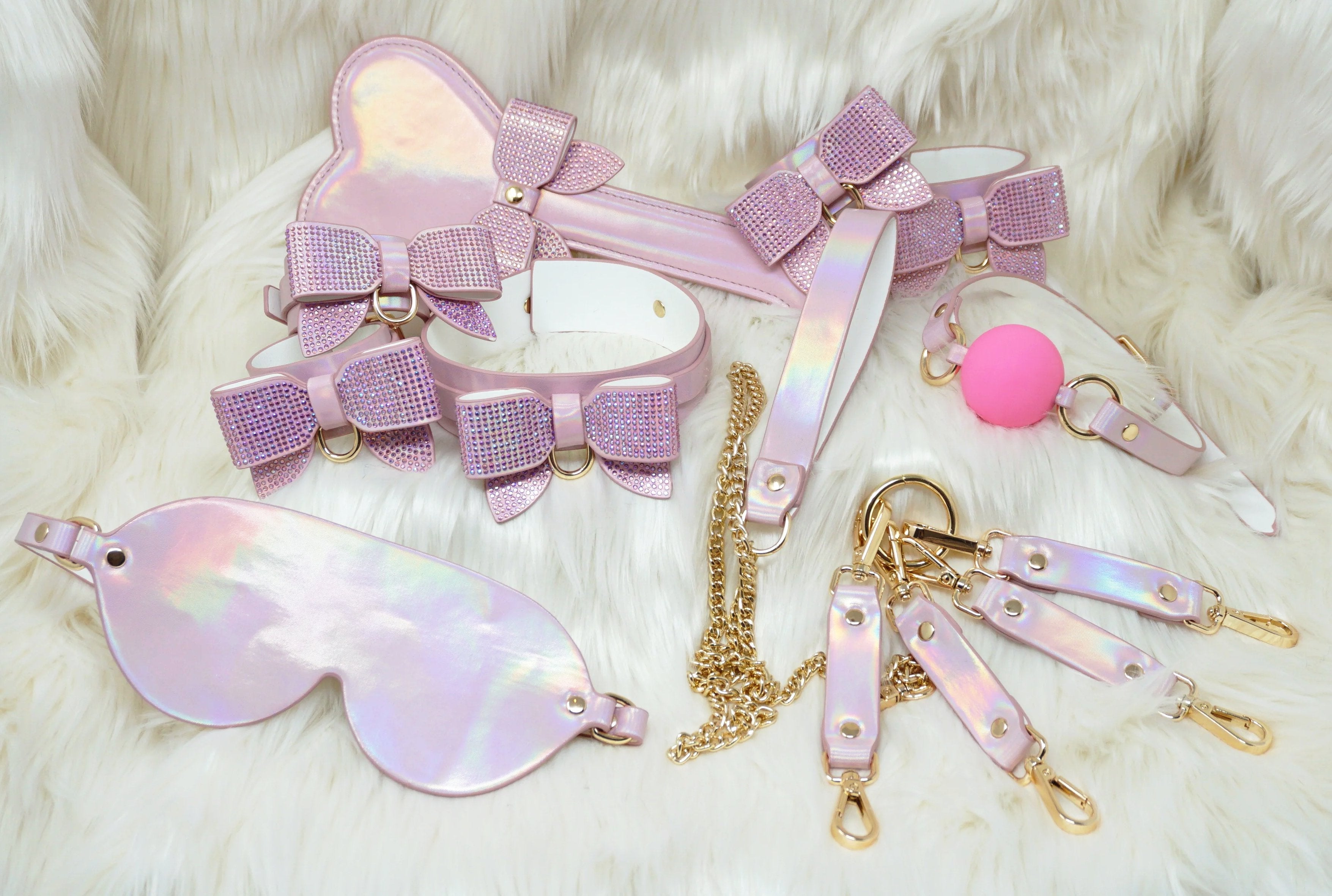 Rhinestone Pink Princess BDSM Bondage Set