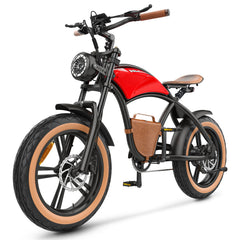 Hidoes HD-B10 Bicicleta Eléctrica - Motor 1000W Batería 48V13AH Eumáticos de 20 Pulgadas - Rojo Vintage