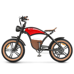 Hidoes HD-B10 Bicicleta Eléctrica - Motor 1000W Batería 48V13AH Eumáticos de 20 Pulgadas - Rojo Vintage