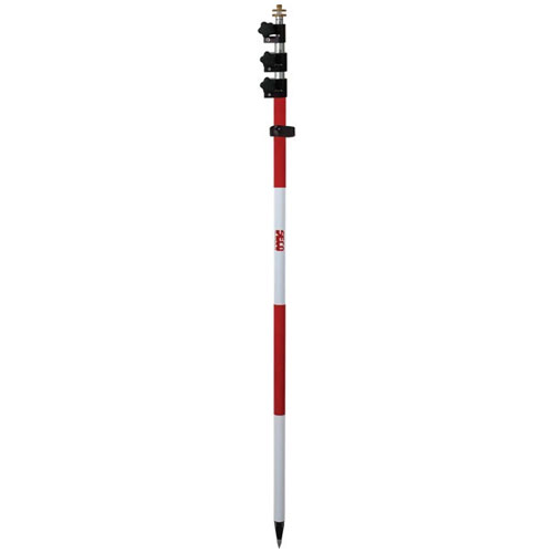  Seco 4.6 m Three-Section Twist-Lock Prism Pole - Red and White - 5520-30 - Titan Tools Direct