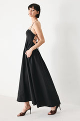 PURE LINE OPEN BACK MIDI DRESS