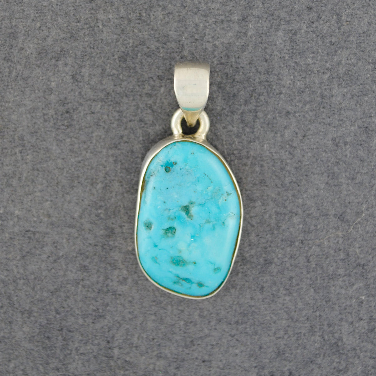 Sterling Silver Turquoise Free Form Pendant