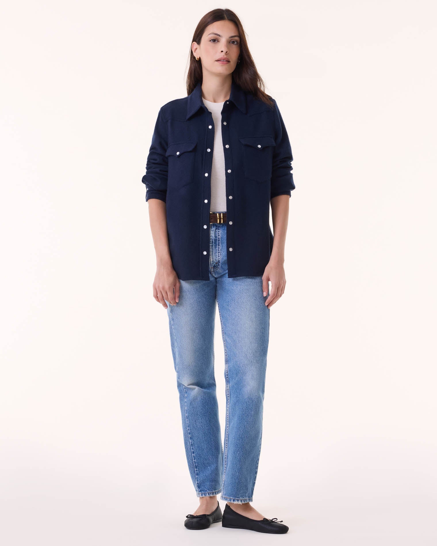 Chemise lumber plain cachemire bleu - Kujten