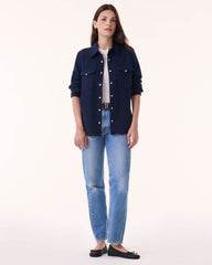 Chemise lumber plain cachemire bleu - Kujten