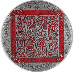 2023 13.5 oz Antique Republic of Chad Bi-Metal Guan Yu Slays Hua Xiong Coin