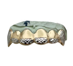 White Diamond Cut Tips & Full Extended Fangs Grills