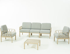 Novussi Garda Sofa Set 3 + 1 + 1 + Camlı Orta Sehpa