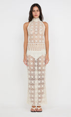 ANIA HALTER MAXI DRESS - IVORY