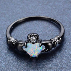 Blacked N Colorful Opal Heart