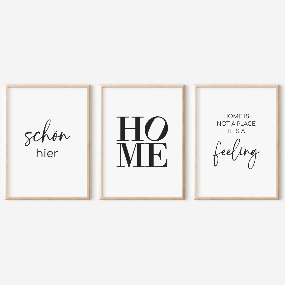 Home Poster 3er Set Zuhause Schön hier