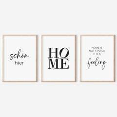 Home Poster 3er Set Zuhause Schön hier