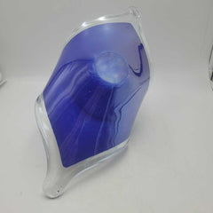 Art Glass Pedestal ruffled edge Dish (TRE)