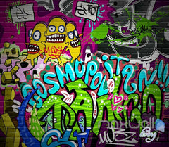 3D Graffiti Cosmopolitan Wall Murals Paper Print Decals Decor Wallpaper IDCWP-TY-000074
