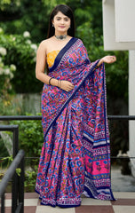 Lavender Pure Soft Cotton Bagru Block Print Saree Cotton saree Anant Tex Exports Pvt.Ltd..