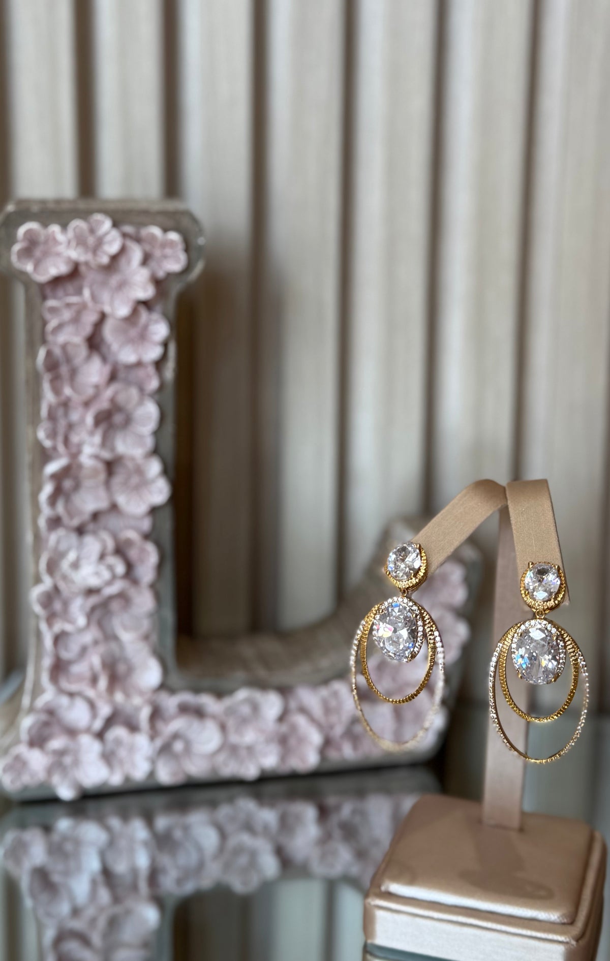 LARGE VINTAGE CRYSTAL TEARDROP EARRINGS