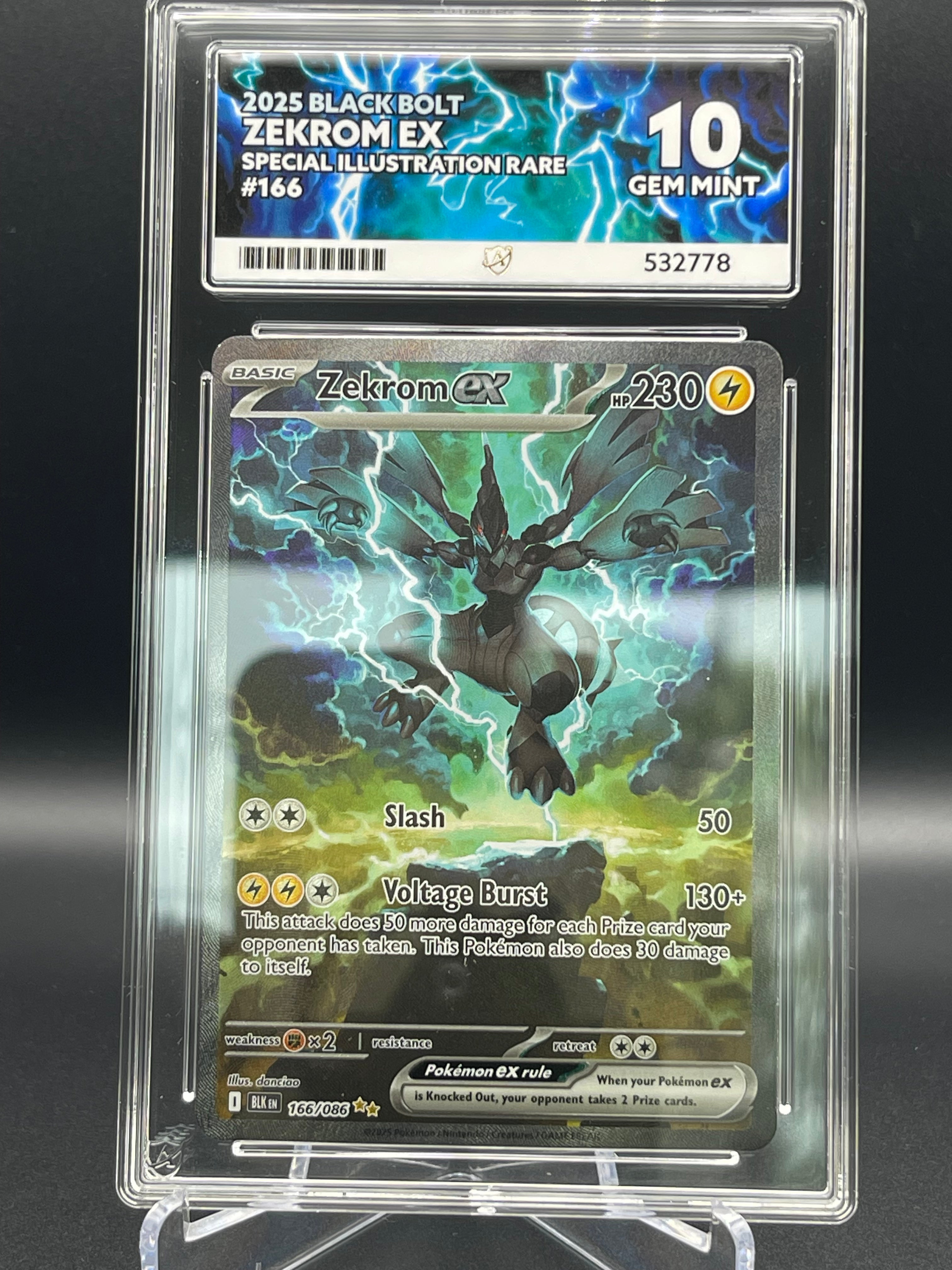 Ace Grading 10 Gem Mint Zekrom 166/086