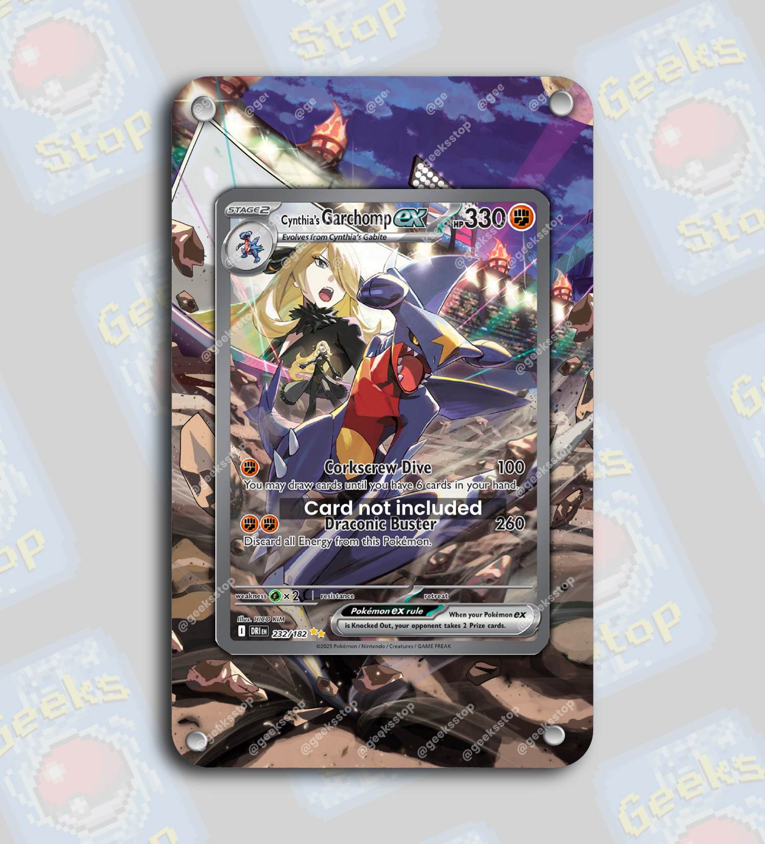 Cynthia's Garchomp ex SAR | Extended Art Display Case for Pokemon Destined Rivals