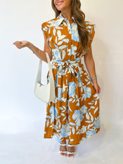 Mackenzie Flutter Sleeve Midi Dress