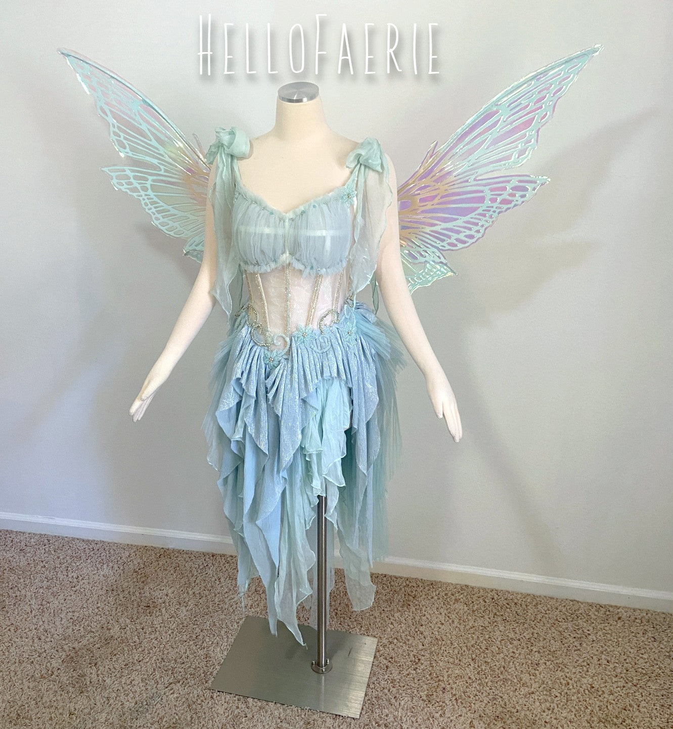 Mint Dream Labyrinth Fairy Silk Crystal Fairy Gown AS IS