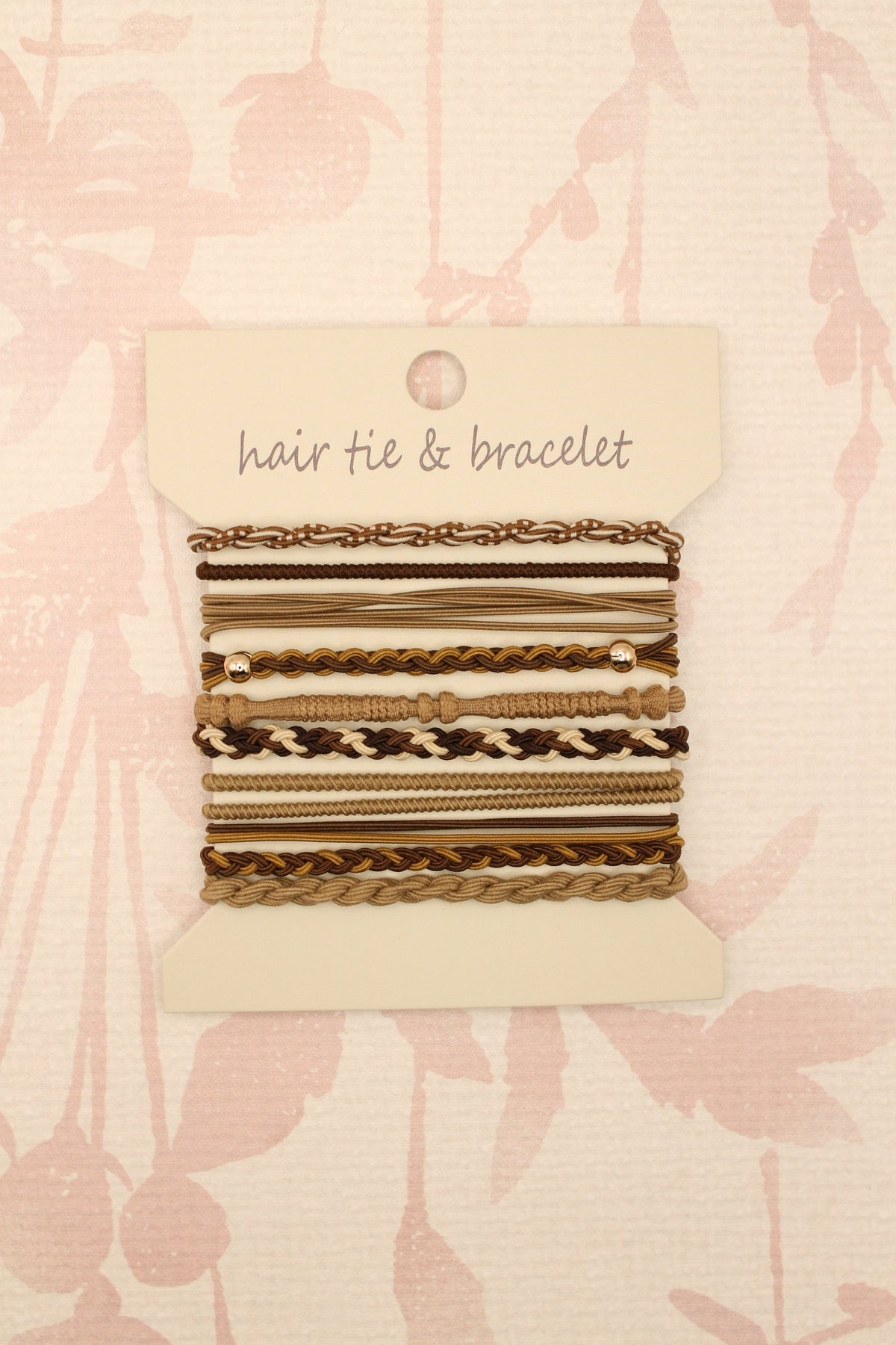 Boho Knot Bracelet Hair Tie Set | Tan