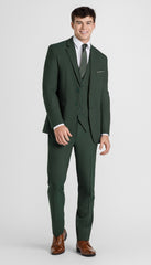 Olive Green|Trim Fit 3 Piece Suit