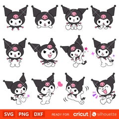Kuromi Bundle Svg, Sanrio Svg, Hello Kitty Svg, Kawaii Svg, Cricut, Silhouette Vector Cut File