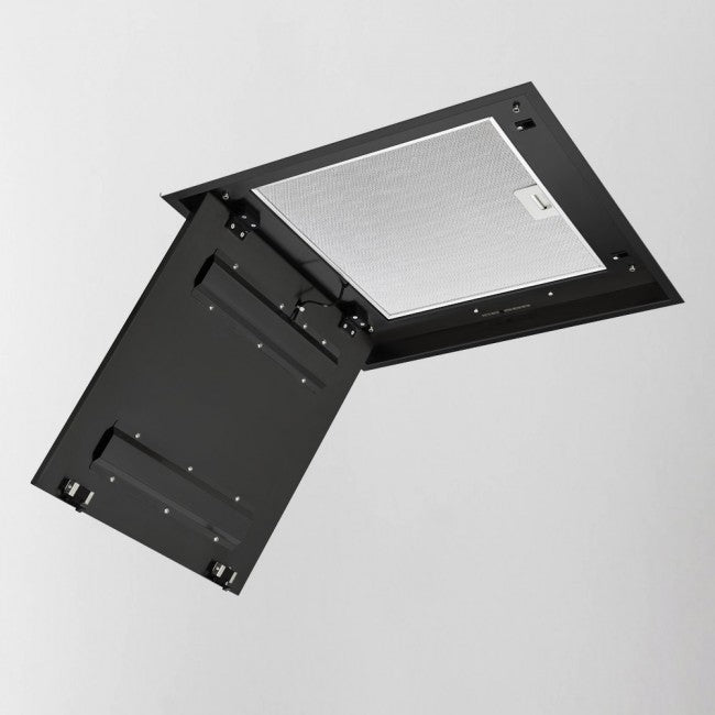 LUXAIR Cooker Hood LUXAIR 60cm x 60cm Premium Ceiling Cooker Hood with Wall Mounted External Motor in Matt Black || LA-60-ANZI-EXT-BLK IRWINS MEGASTORE