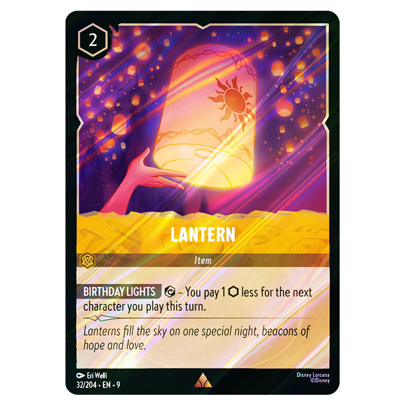 Lantern 32/204 card from the Lorcana set Fabled