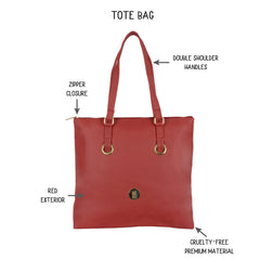 Kindew Red Large Tote Bags-1