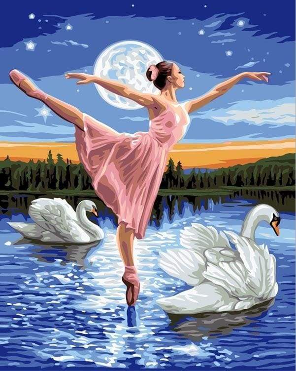 Lago Dei Cigni E Luna Piena Diamond Painting
