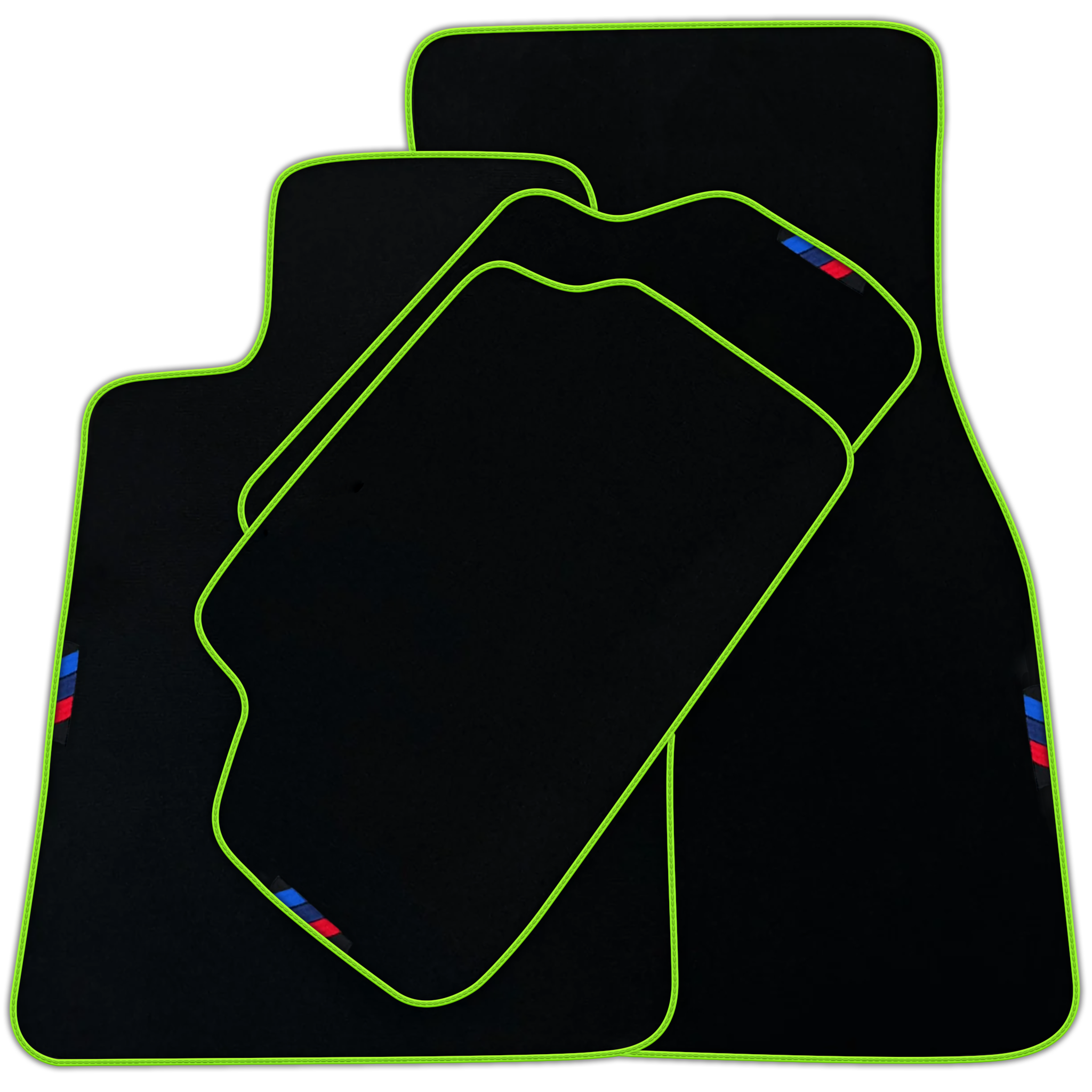 Black Mats For BMW 5 Series E61 Wagon | Red Trim | Various Trim Colors