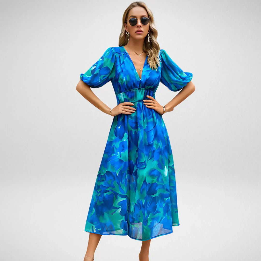 JO | Women's dress | Midi dresses | Elegant midi dresses with V-neckline