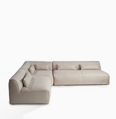 Sofá Vicio, módulo de 2 plazas, tapizado en tejido creta color crema, 190 cm
