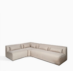 Sofá Vicio, módulo de 2 plazas, tapizado en tejido creta color crema, 190 cm