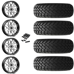 20" MSA Sniper M47 Machined UTV Rims & 34" EFX MotoHammer Tires 8 Ply Mounted