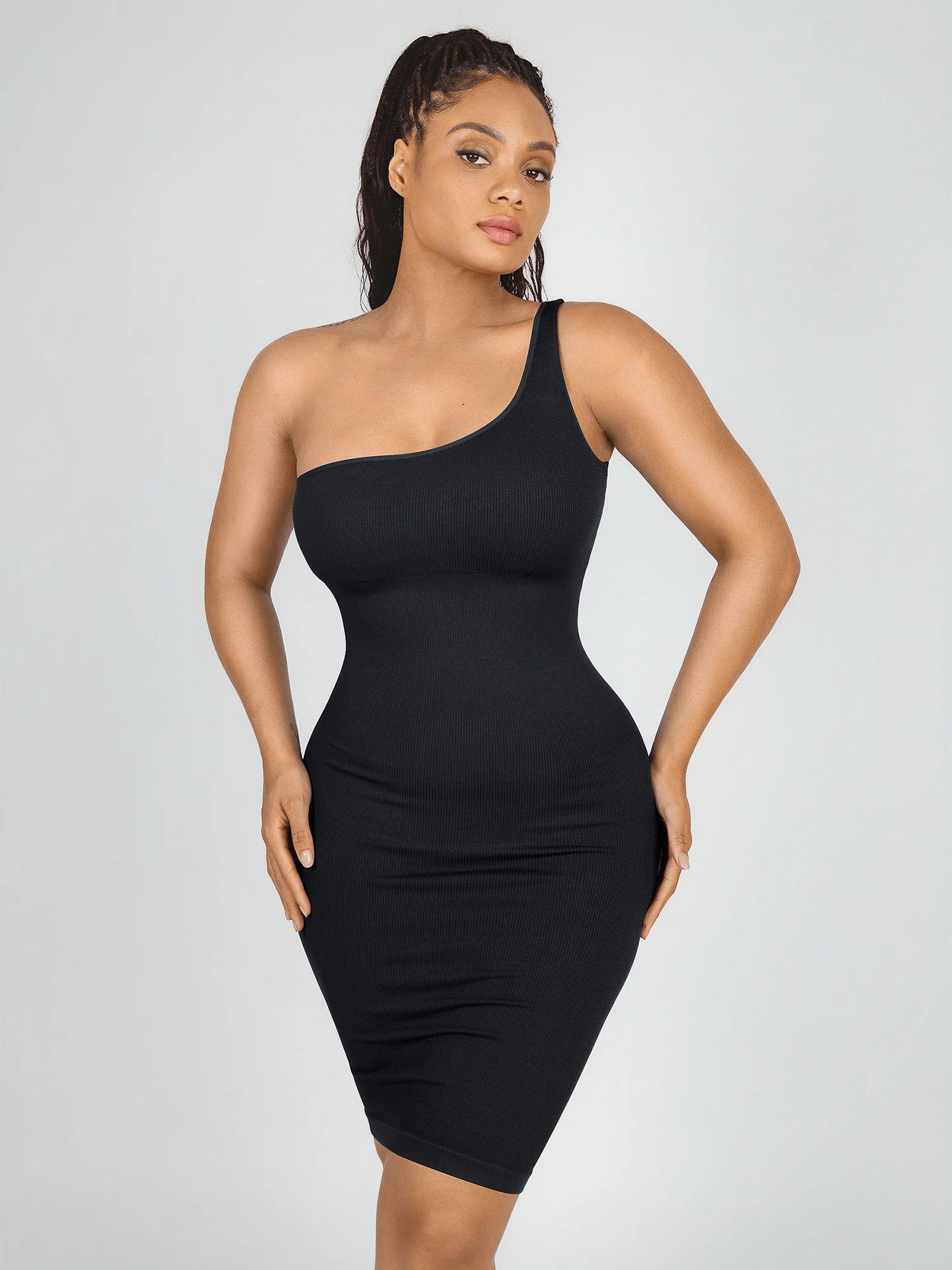 One-Shoulder Tummy Control Shaper Dress
