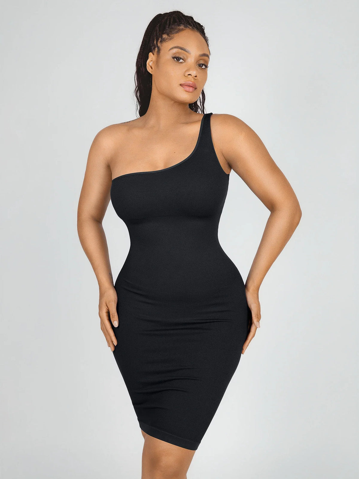 One-Shoulder Tummy Control Shaper Dress