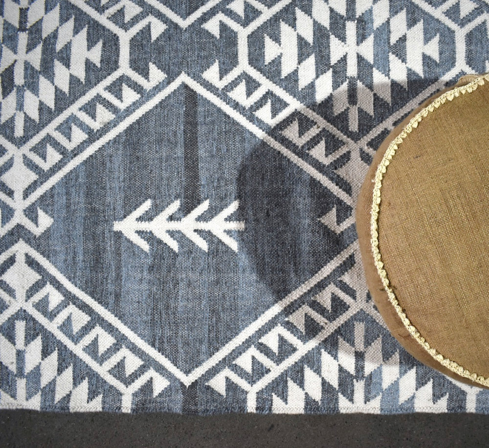 Mari - Blue Wool Rug - Oh Happy Home
