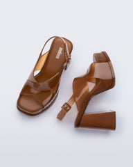 Melissa Dance Heel Ad Brown Sandały Damskie na Obcasie Brązowy