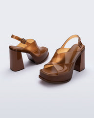 Melissa Dance Heel Ad Brown Sandały Damskie na Obcasie Brązowy