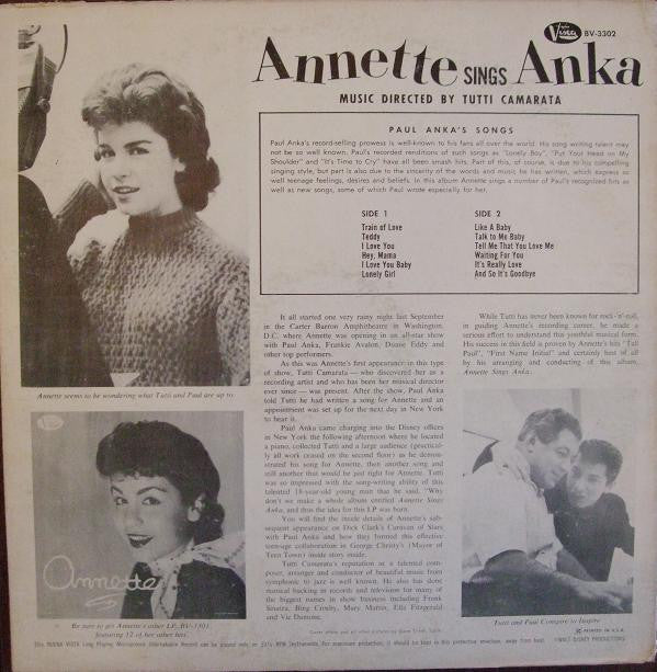 Annette (7) : Annette Sings Anka (LP, Album)