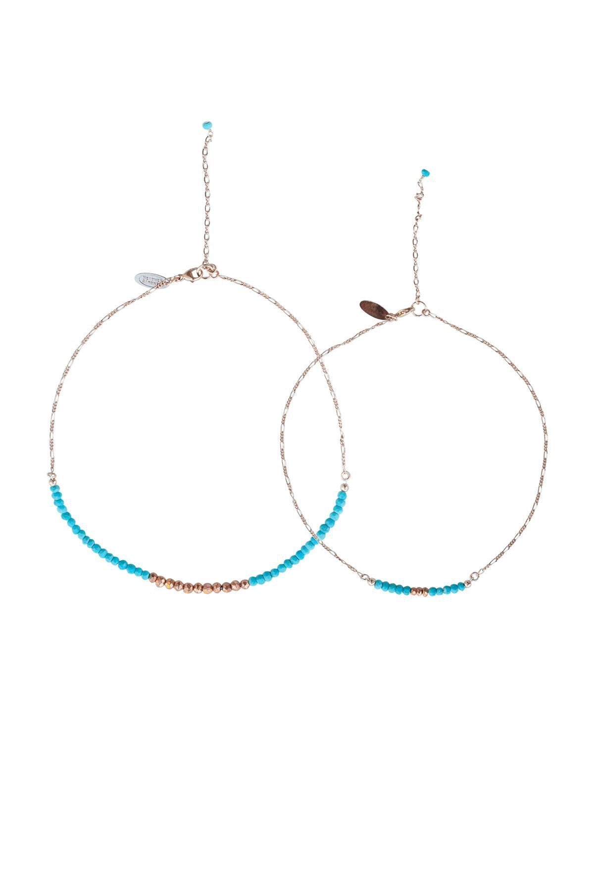 Heather Gardner - Mermaid Gemstone Necklace Mommy & Me Set in Rose Gold w/Turquoise