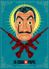 Money Heist - Dali Mask - Netflix TV Show Poster Fan Art - Canvas Prints
