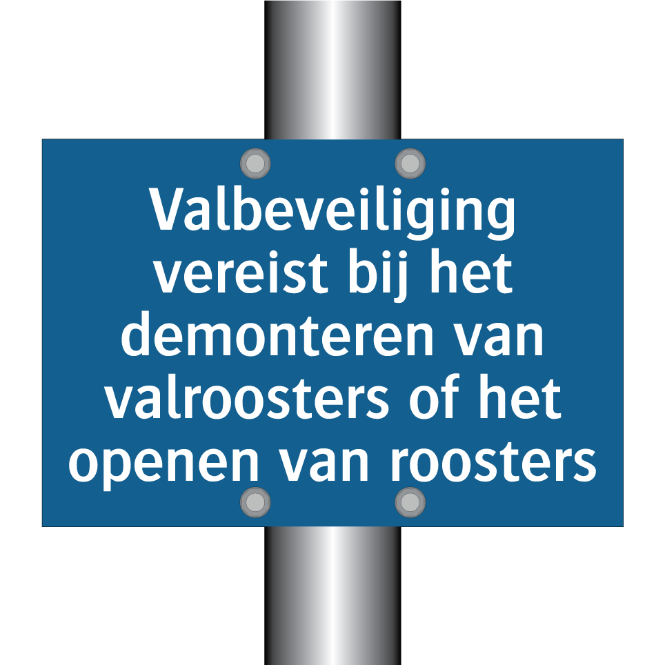 Valbeveiliging vereist bij het demonteren van valroosters of het openen van roosters